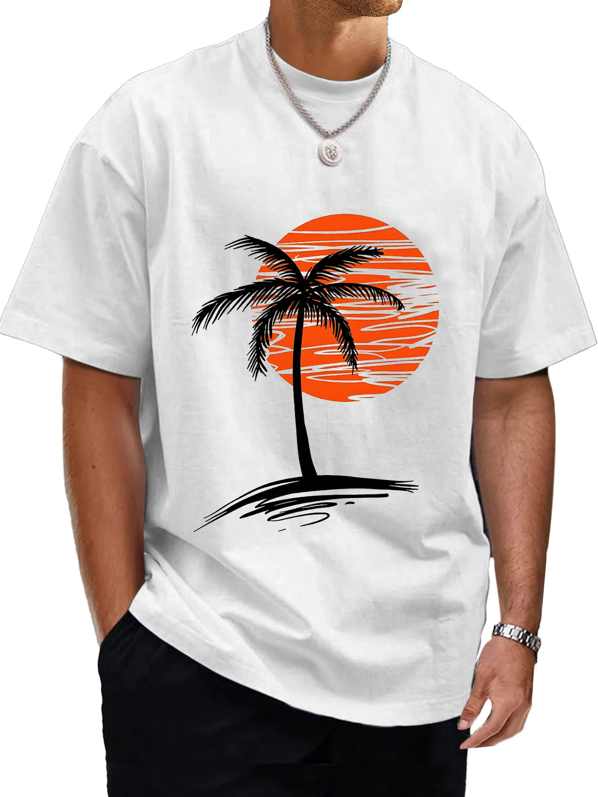 Dean Palm Sunset Cotton Tee