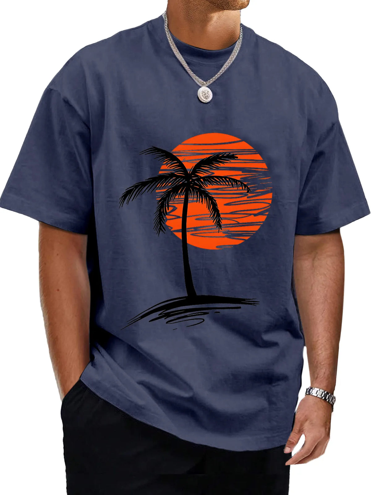 Dean Palm Sunset Cotton Tee