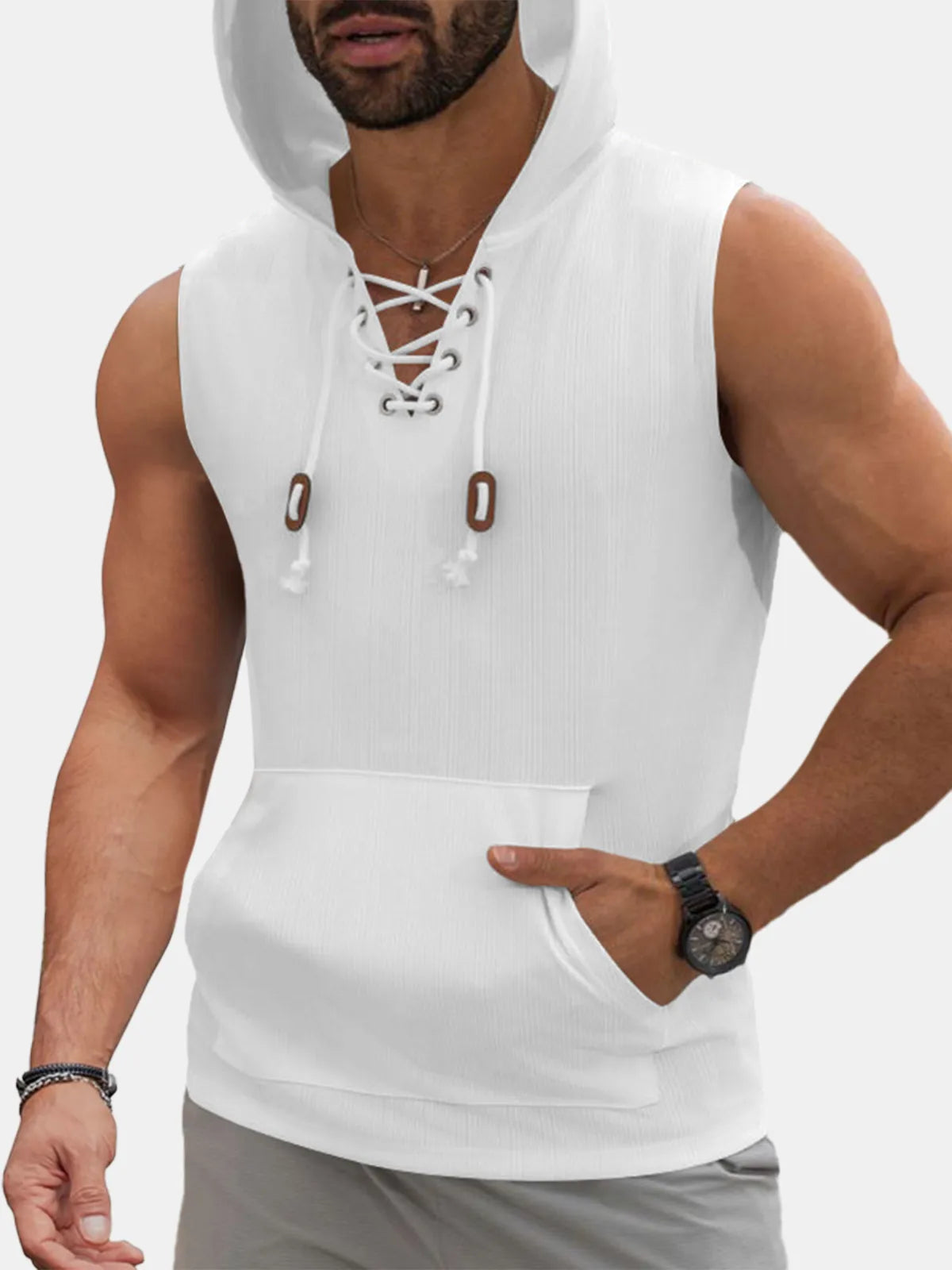 Parker Hooded Jacquard Tank