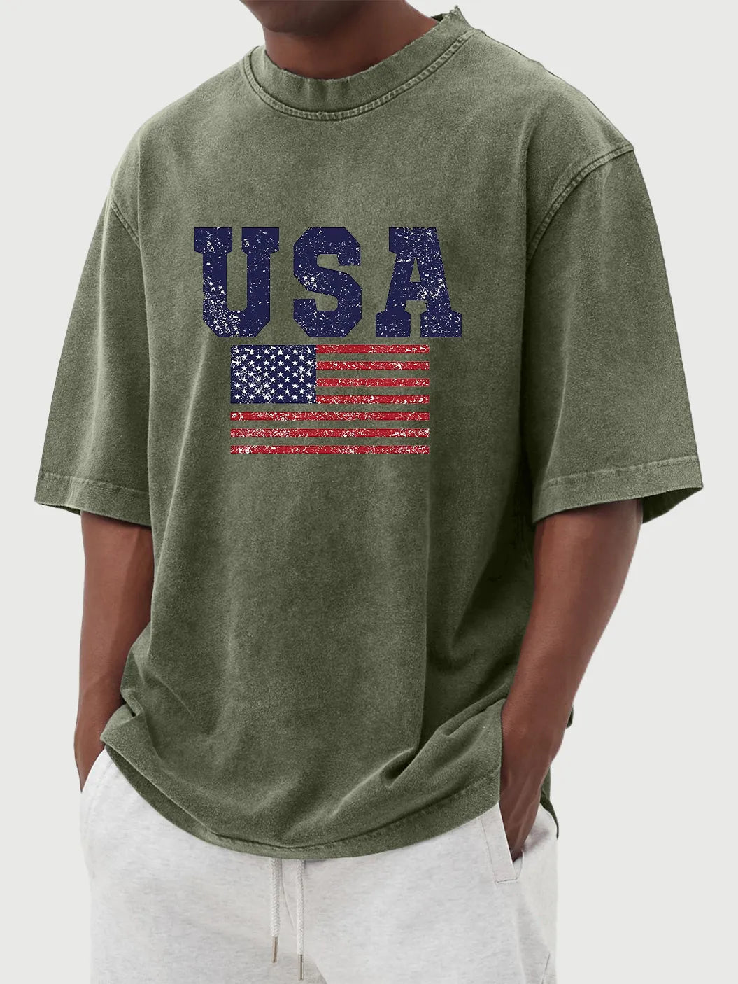 Dorian Vintage Flag Print Tee