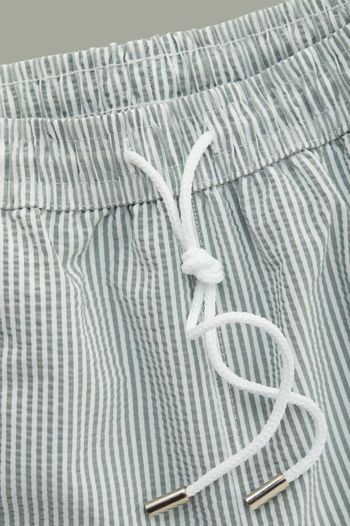 Carver Dark Green Seersucker Swim Shorts