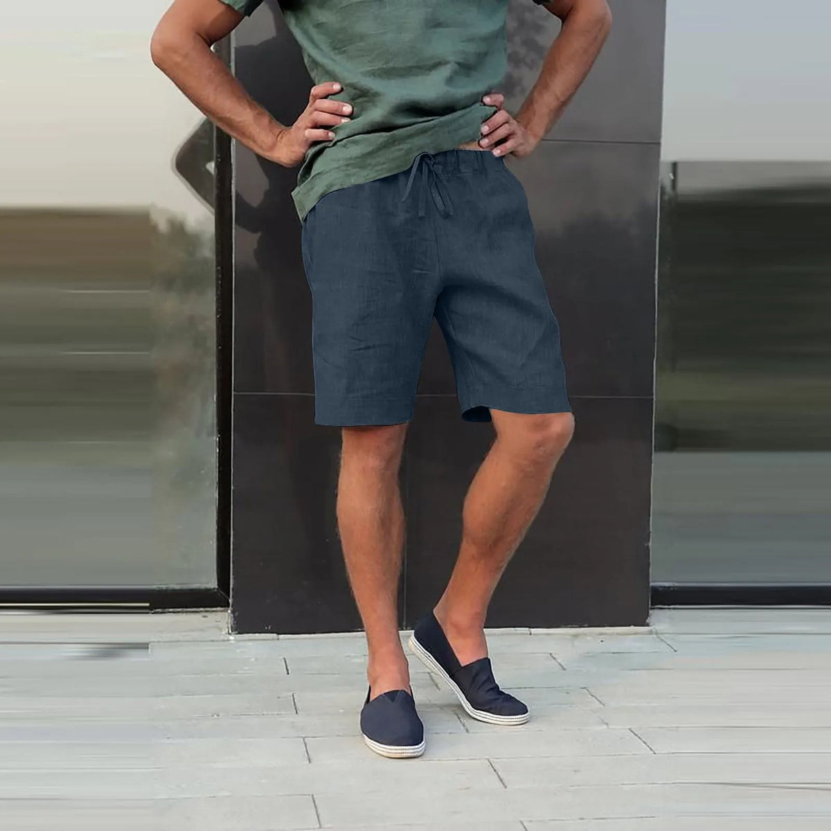 Keller Linen Multi-Pocket Drawstring Shorts