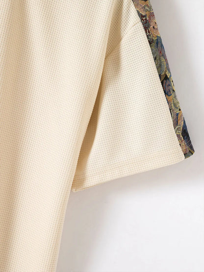 Merritt Colorblock Waffle Solid Tee