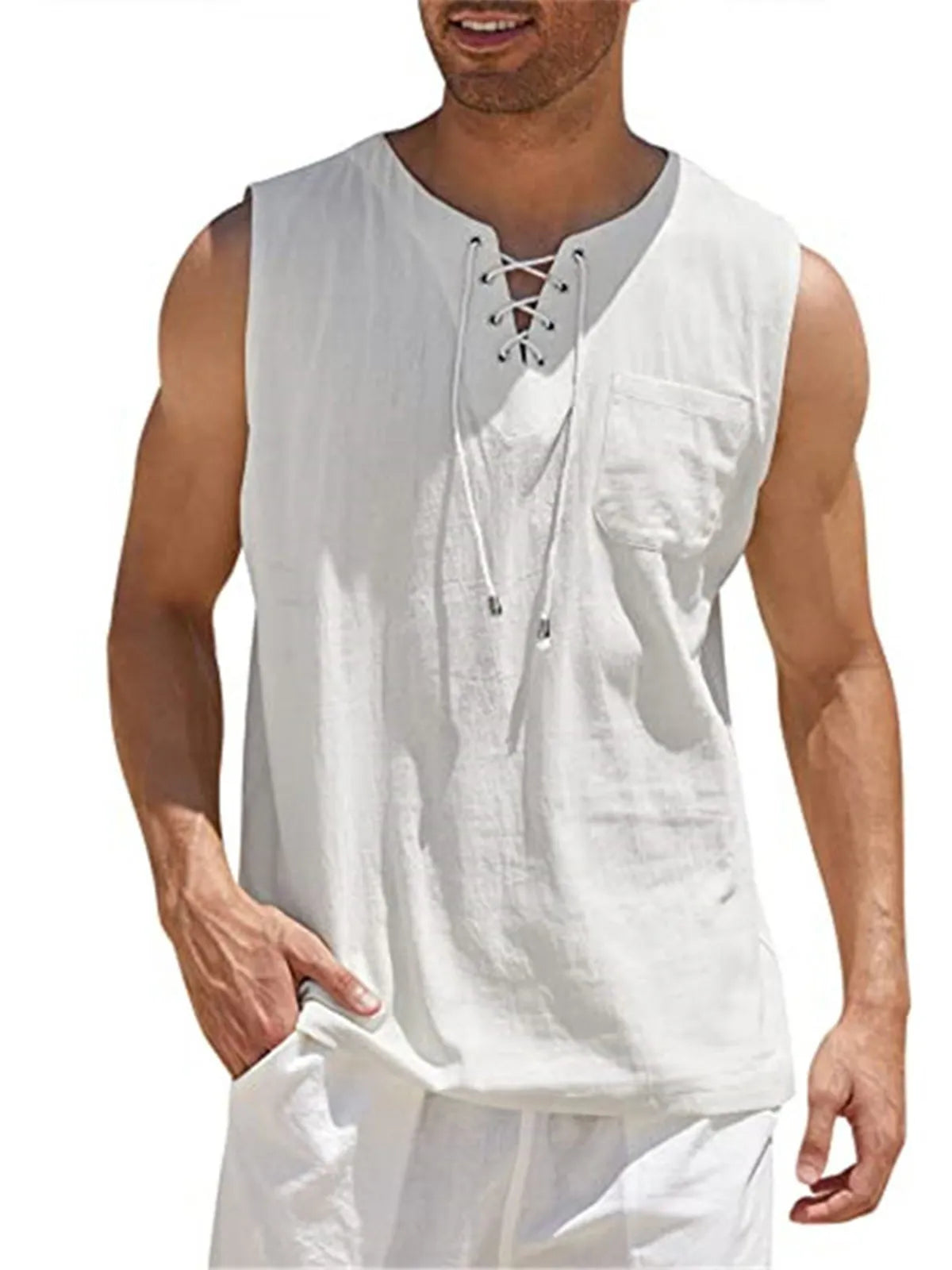 Emmett Cotton-Linen Solid Tank