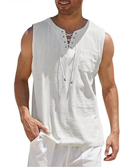 Emmett Cotton-Linen Solid Tank