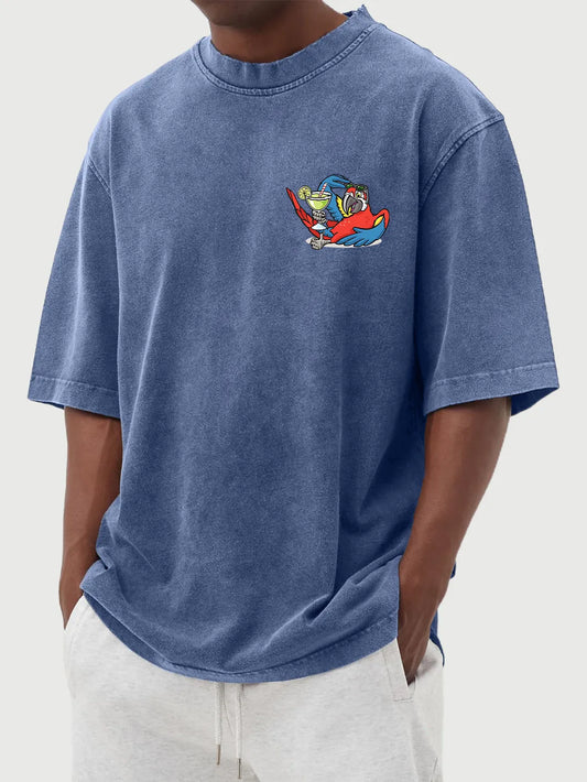 Mercer Vintage Distressed Parrot Cocktail Tee