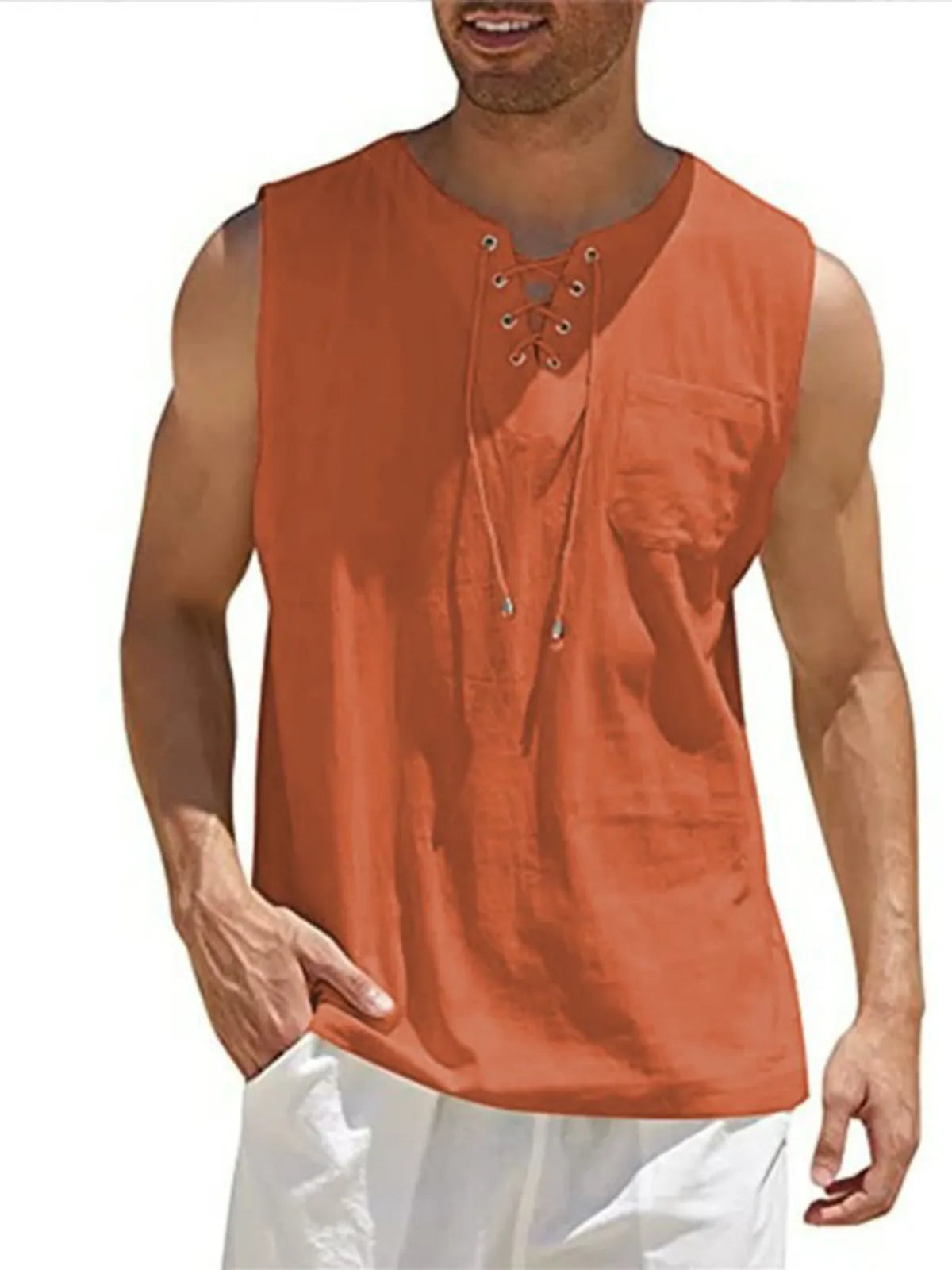 Emmett Cotton-Linen Solid Tank