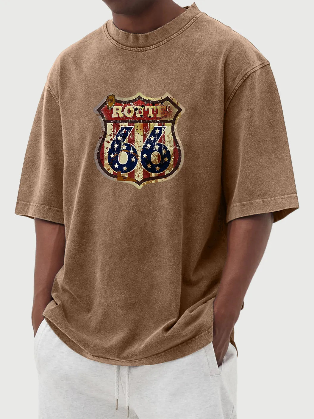Wyatt Vintage Distressed Route 66 Tee