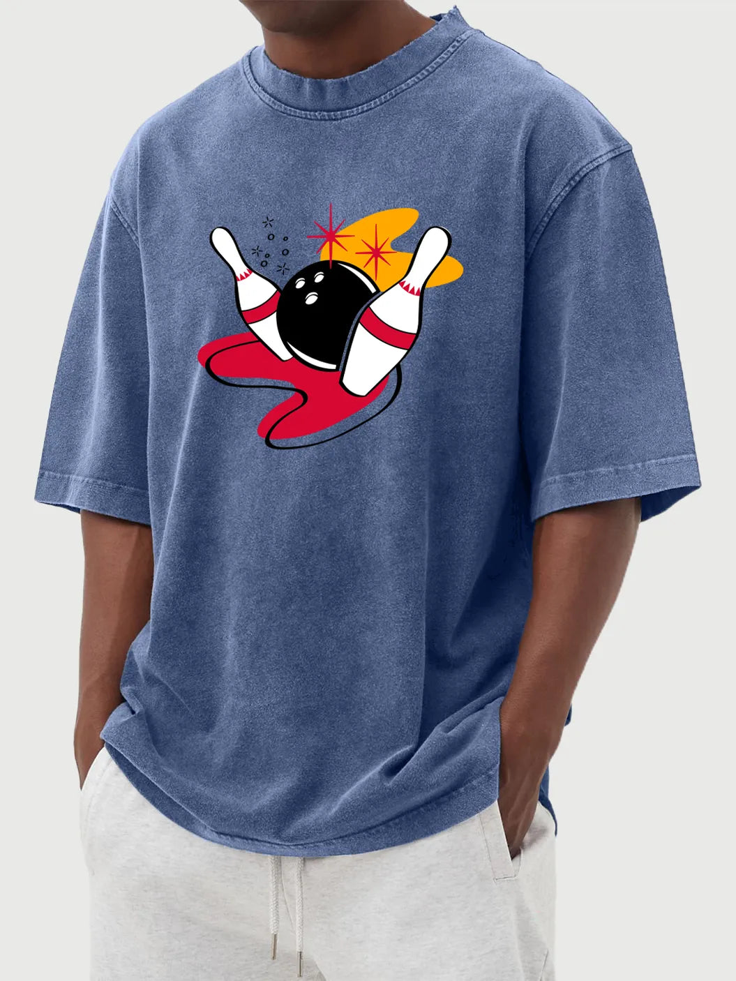 Rowan Bowling Vintage Distressed Cotton Tee