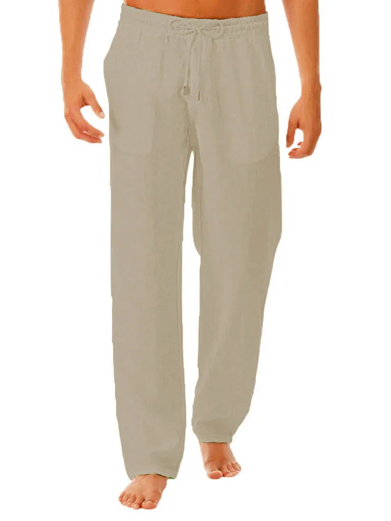 Nolan Cotton-Linen Sport Solid Pants