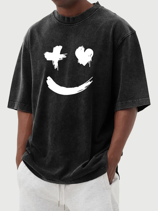 Marlow Vintage Distressed Heart Smile Tee