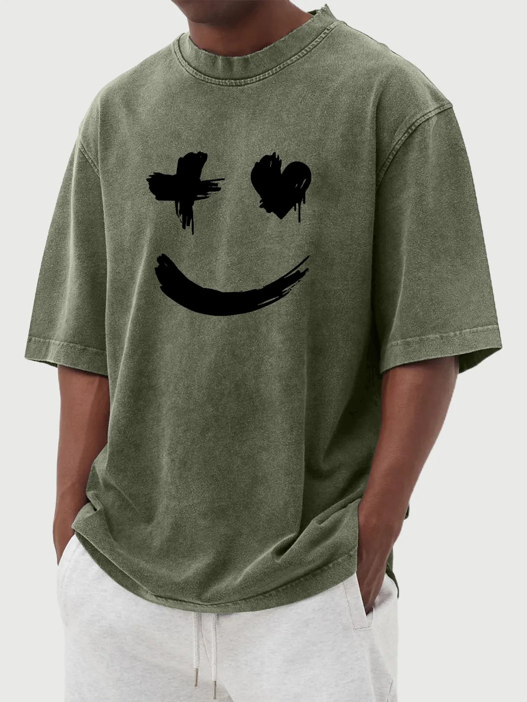Marlow Vintage Distressed Heart Smile Tee