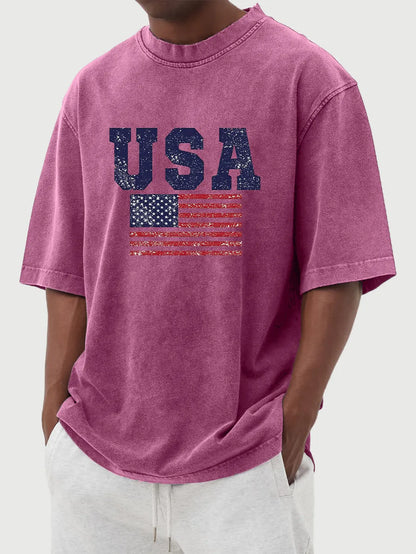 Dorian Vintage Flag Print Tee