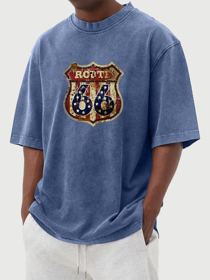 Wyatt Vintage Distressed Route 66 Tee