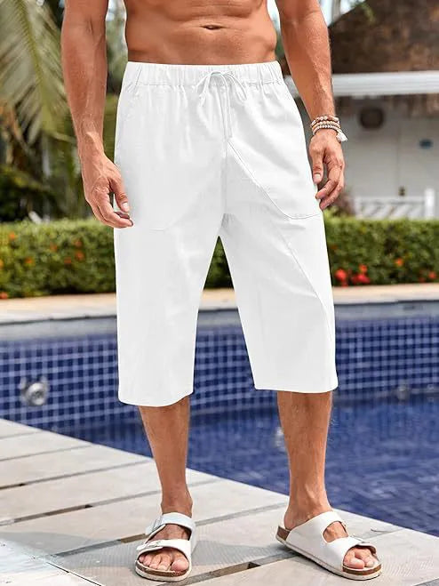 Dorian Hawaiian Wide-Leg Cropped Pants