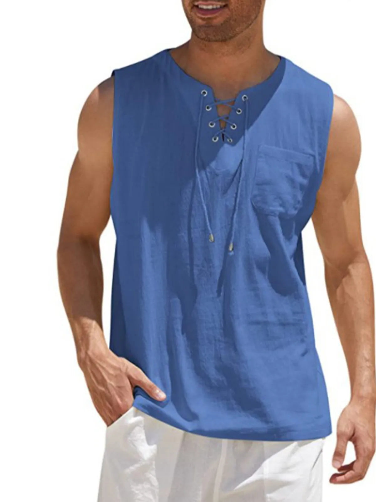 Emmett Cotton-Linen Solid Tank