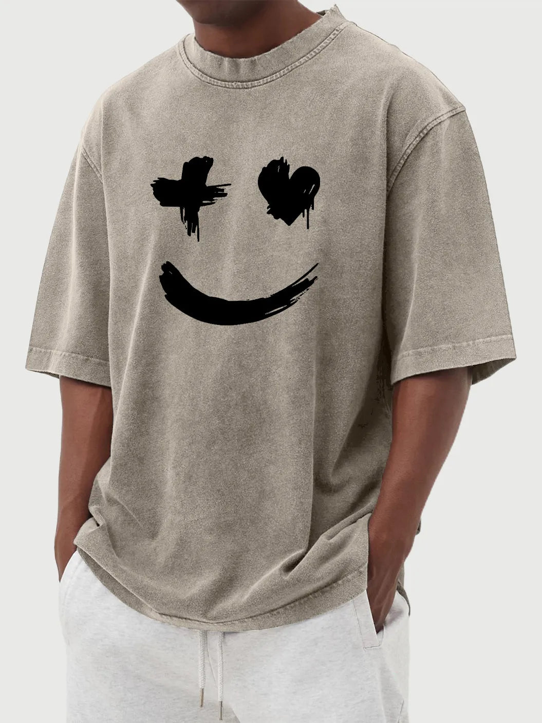 Marlow Vintage Distressed Heart Smile Tee