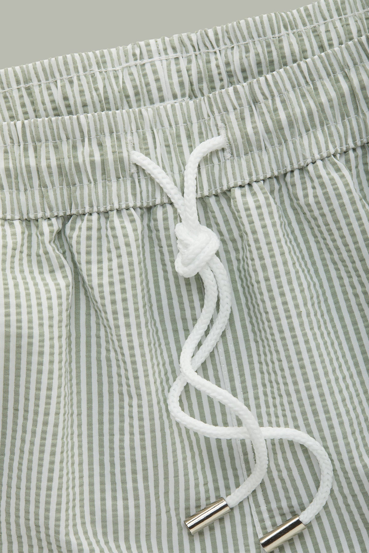 Camden Olive Green Seersucker Swim Shorts