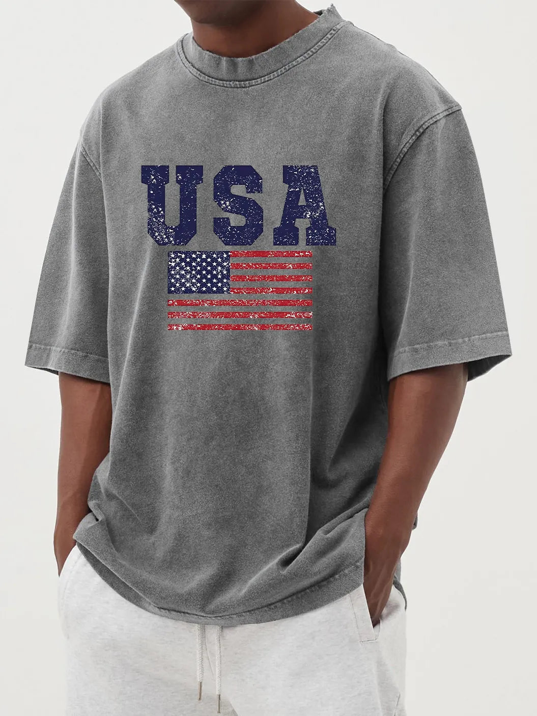 Dorian Vintage Flag Print Tee