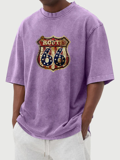 Wyatt Vintage Distressed Route 66 Tee