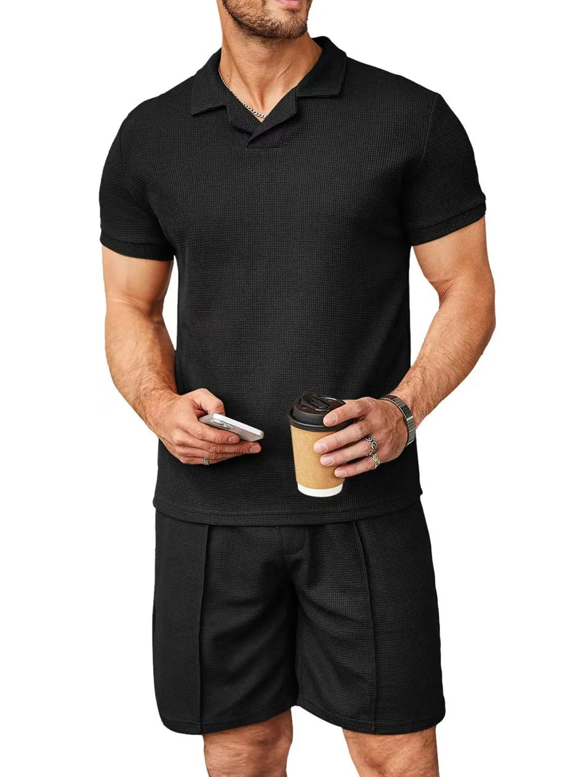Beckett Waffle Short Two-Piece Set