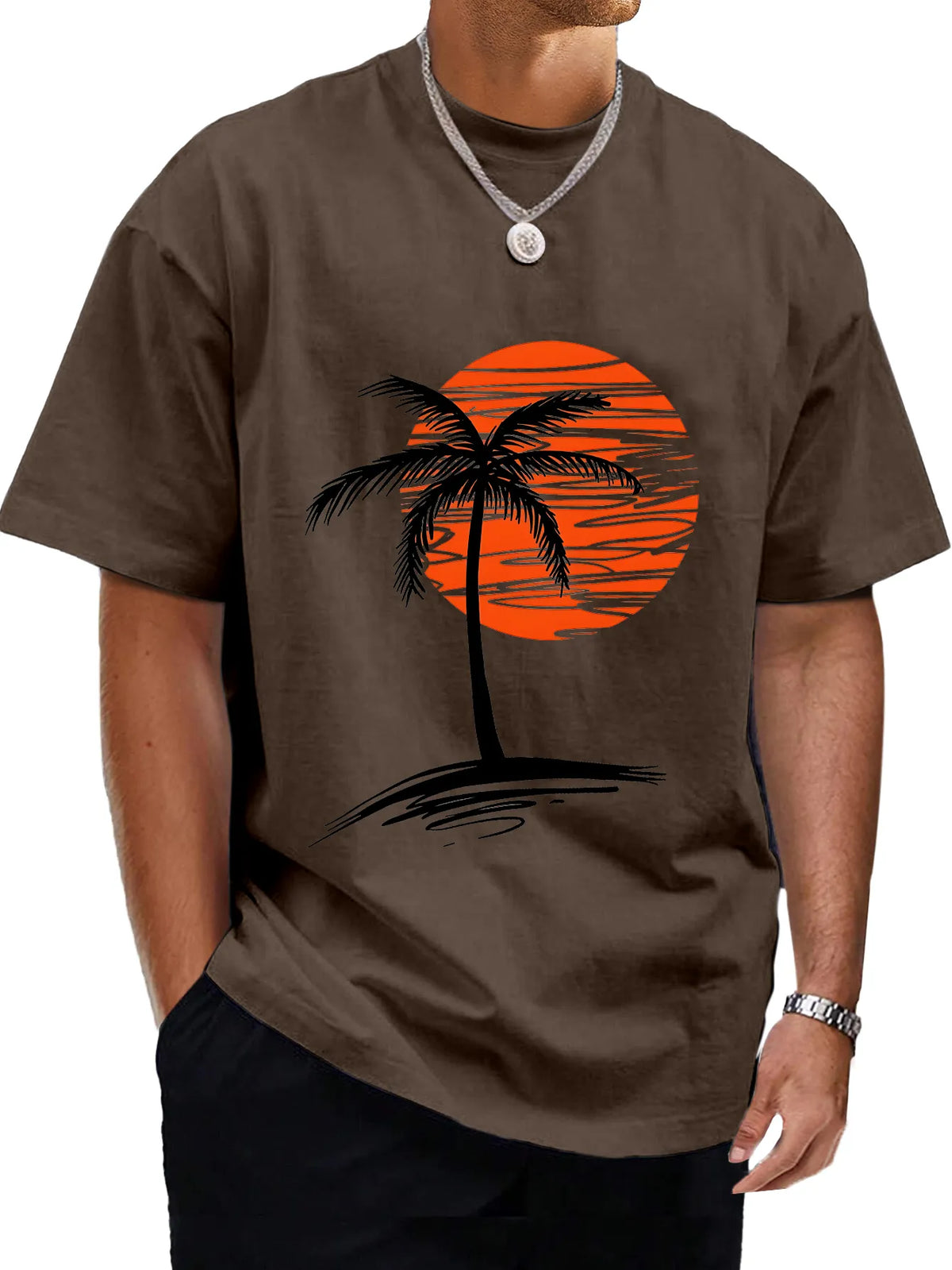 Dean Palm Sunset Cotton Tee