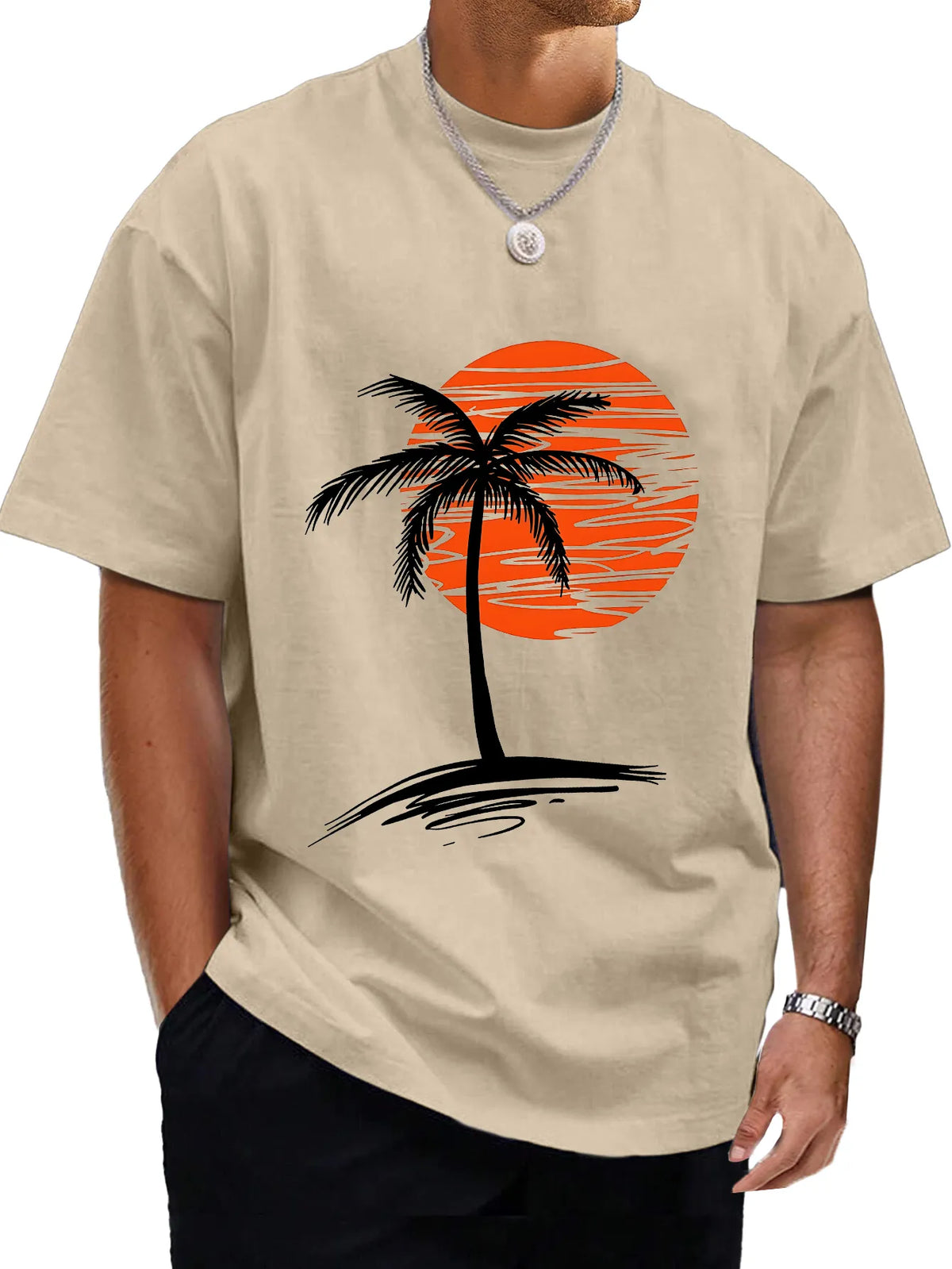 Dean Palm Sunset Cotton Tee