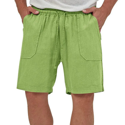 Holden Cotton-Linen Cropped Solid Shorts