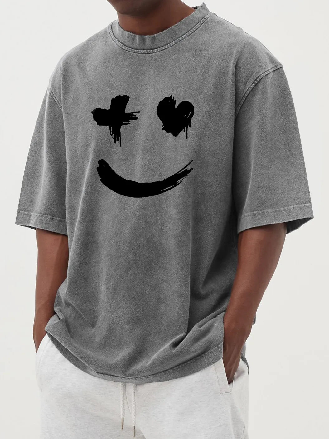 Marlow Vintage Distressed Heart Smile Tee