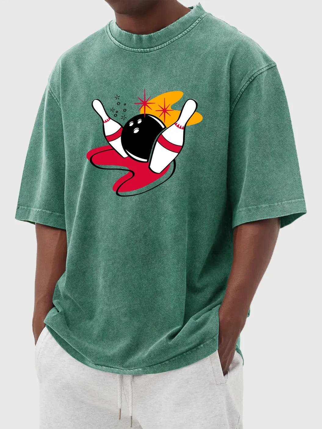 Rowan Bowling Vintage Distressed Cotton Tee