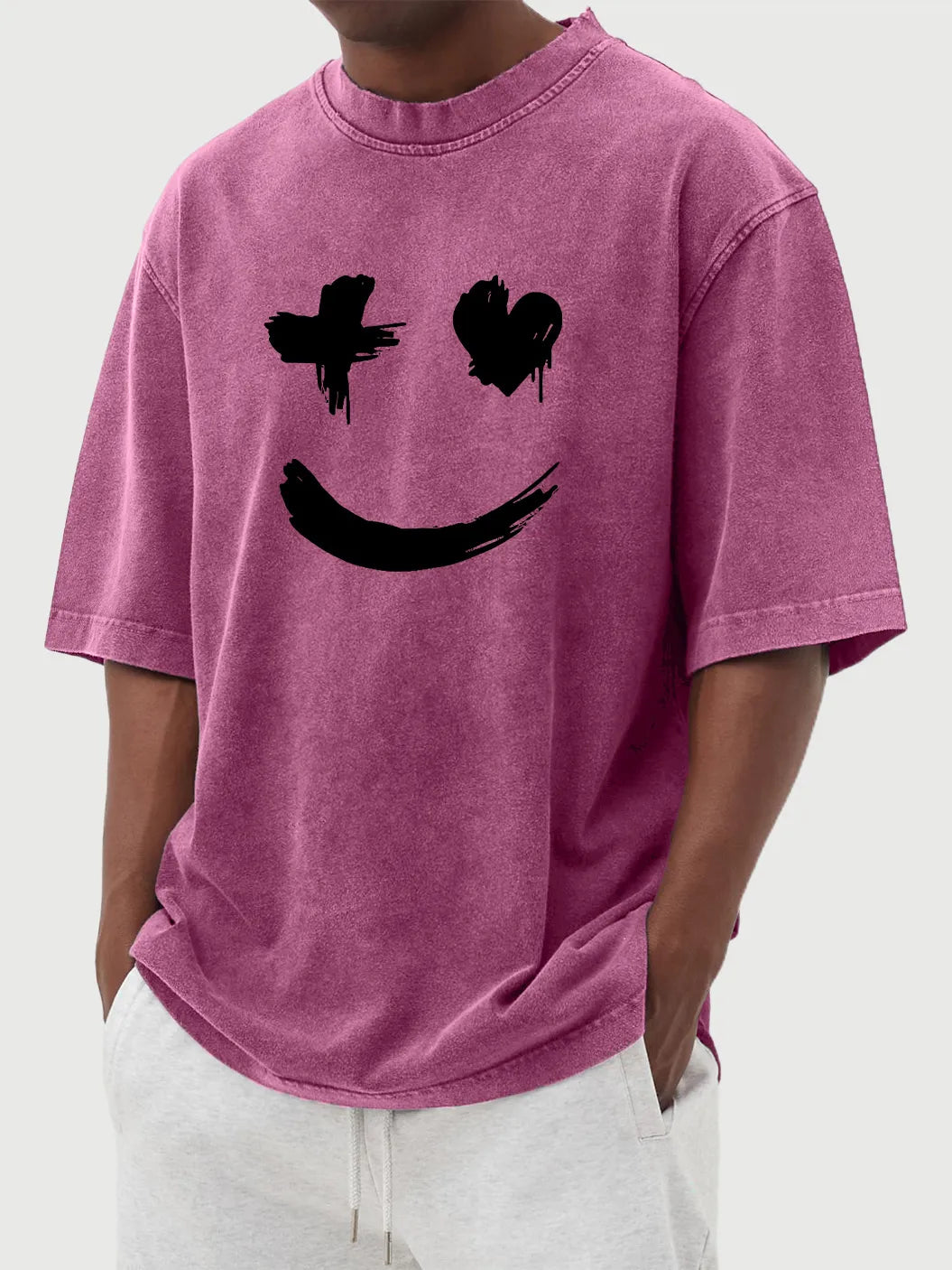 Marlow Vintage Distressed Heart Smile Tee