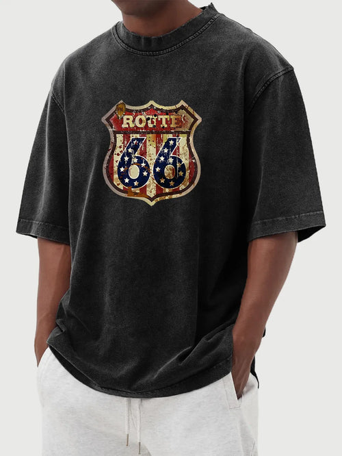 Wyatt Vintage Distressed Route 66 Tee