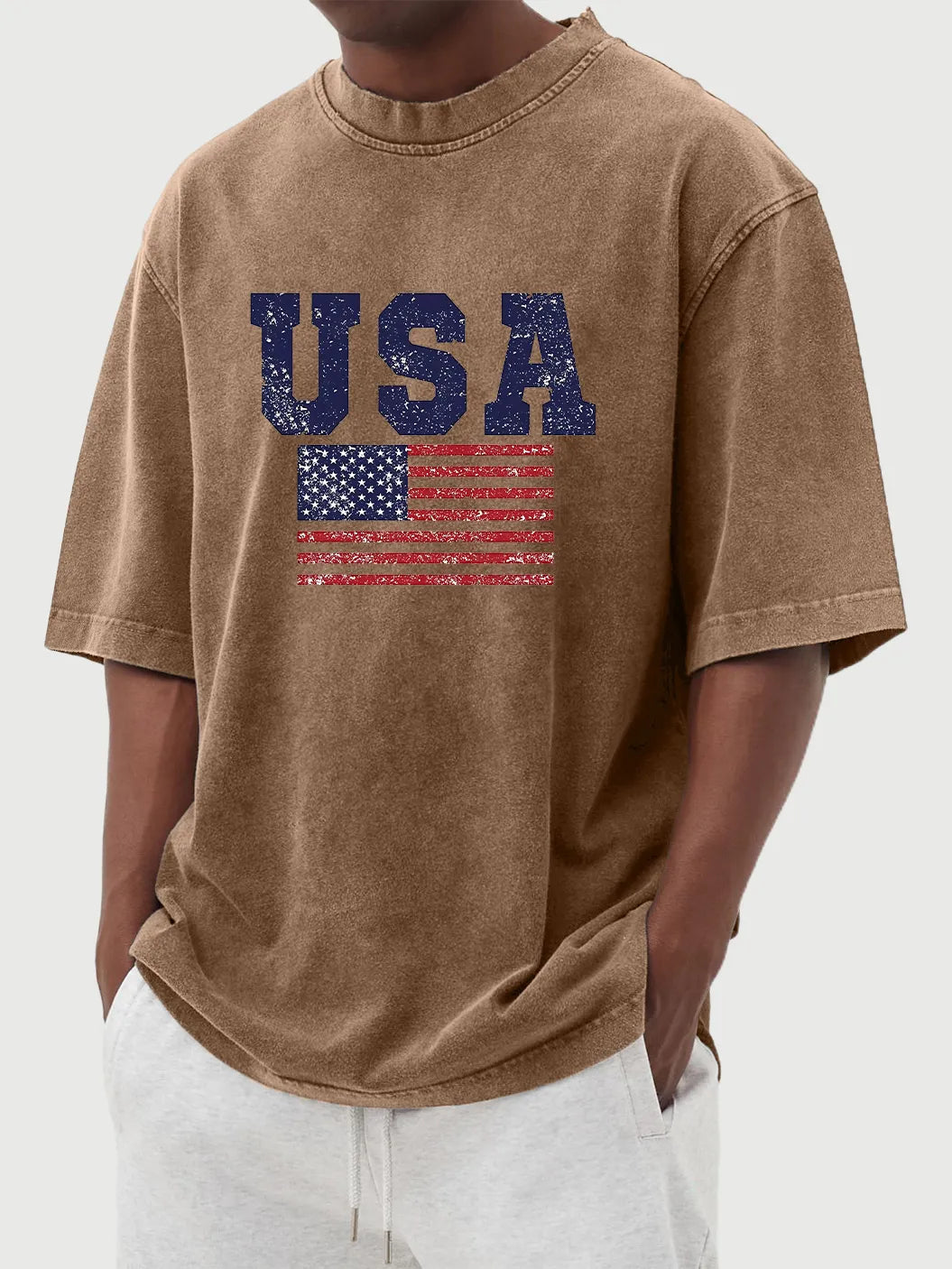 Dorian Vintage Flag Print Tee
