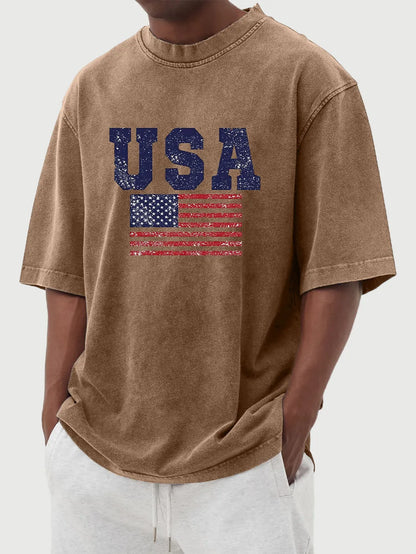 Dorian Vintage Flag Print Tee