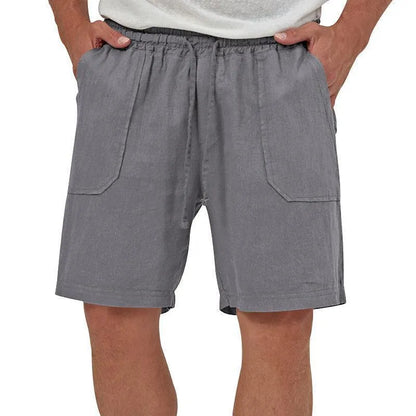 Holden Cotton-Linen Cropped Solid Shorts