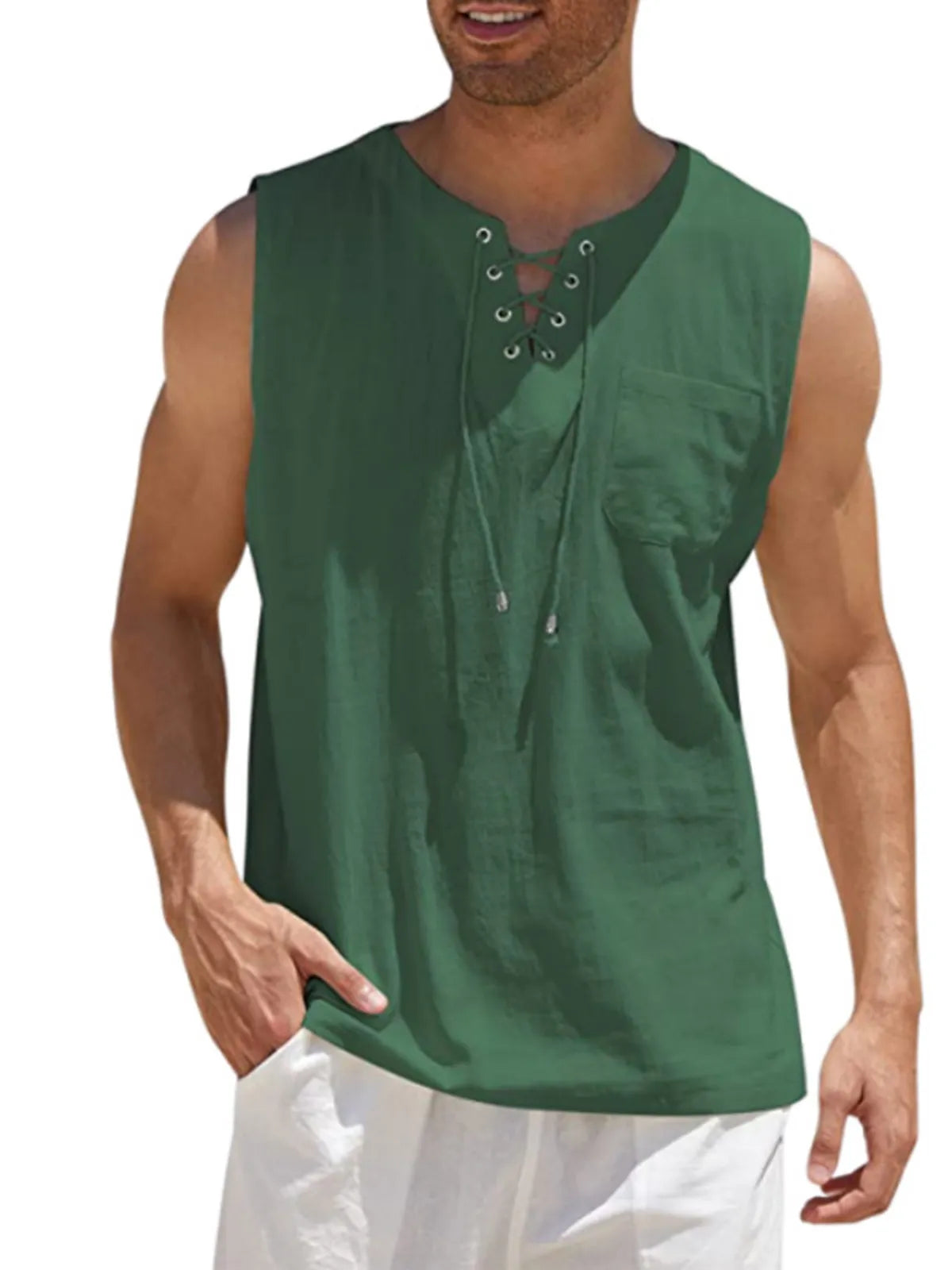 Emmett Cotton-Linen Solid Tank