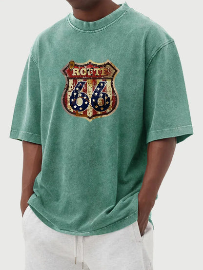 Wyatt Vintage Distressed Route 66 Tee