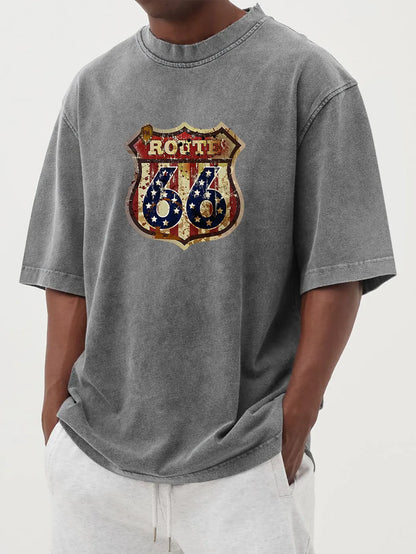 Wyatt Vintage Distressed Route 66 Tee