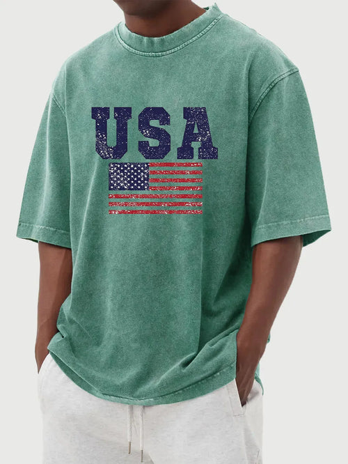 Dorian Vintage Flag Print Tee