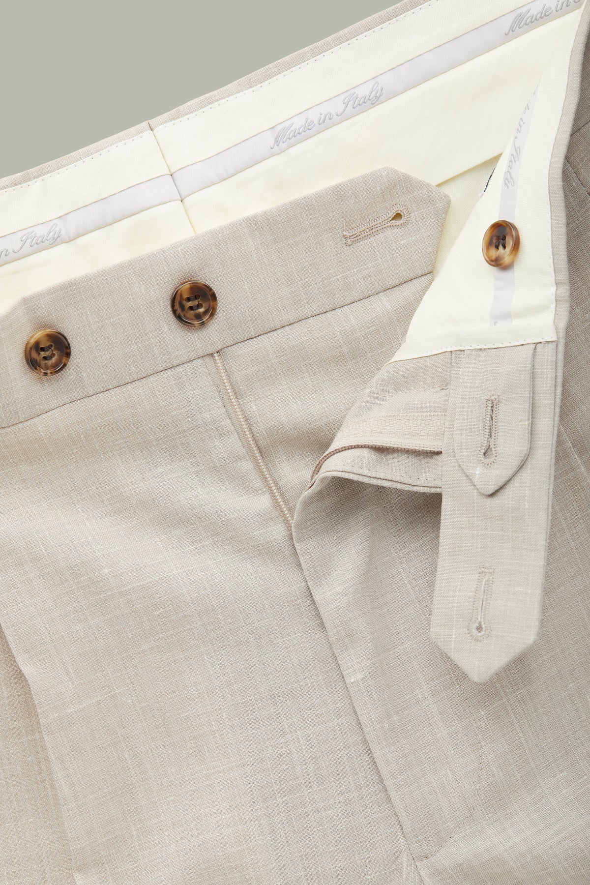 Calder Tan Pleated Wool-Blend Trousers