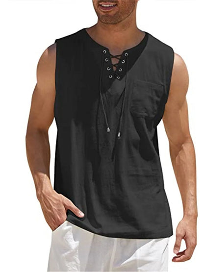 Emmett Cotton-Linen Solid Tank