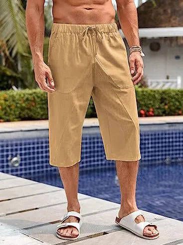 Dorian Hawaiian Wide-Leg Cropped Pants