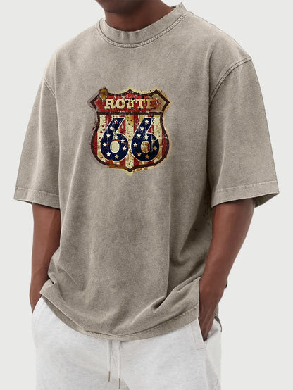 Wyatt Vintage Distressed Route 66 Tee