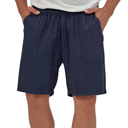 Holden Cotton-Linen Cropped Solid Shorts