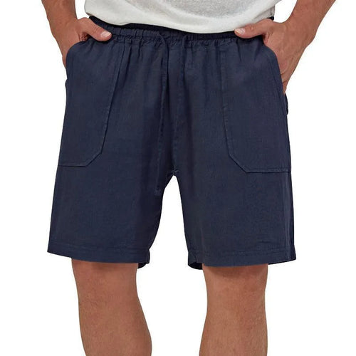 Holden Cotton-Linen Cropped Solid Shorts
