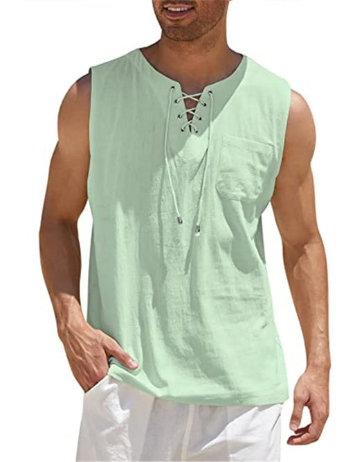 Emmett Cotton-Linen Solid Tank