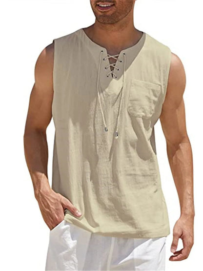 Emmett Cotton-Linen Solid Tank