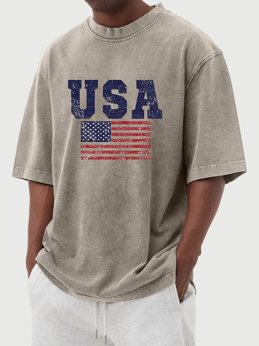 Dorian Vintage Flag Print Tee