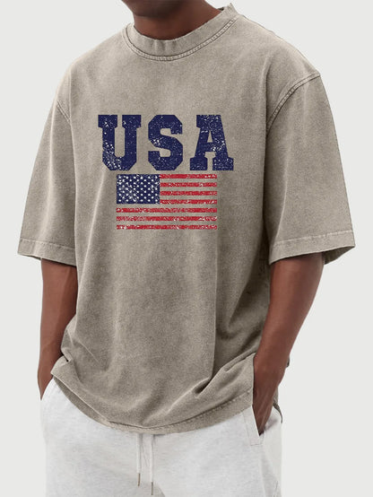 Dorian Vintage Flag Print Tee