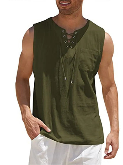 Emmett Cotton-Linen Solid Tank